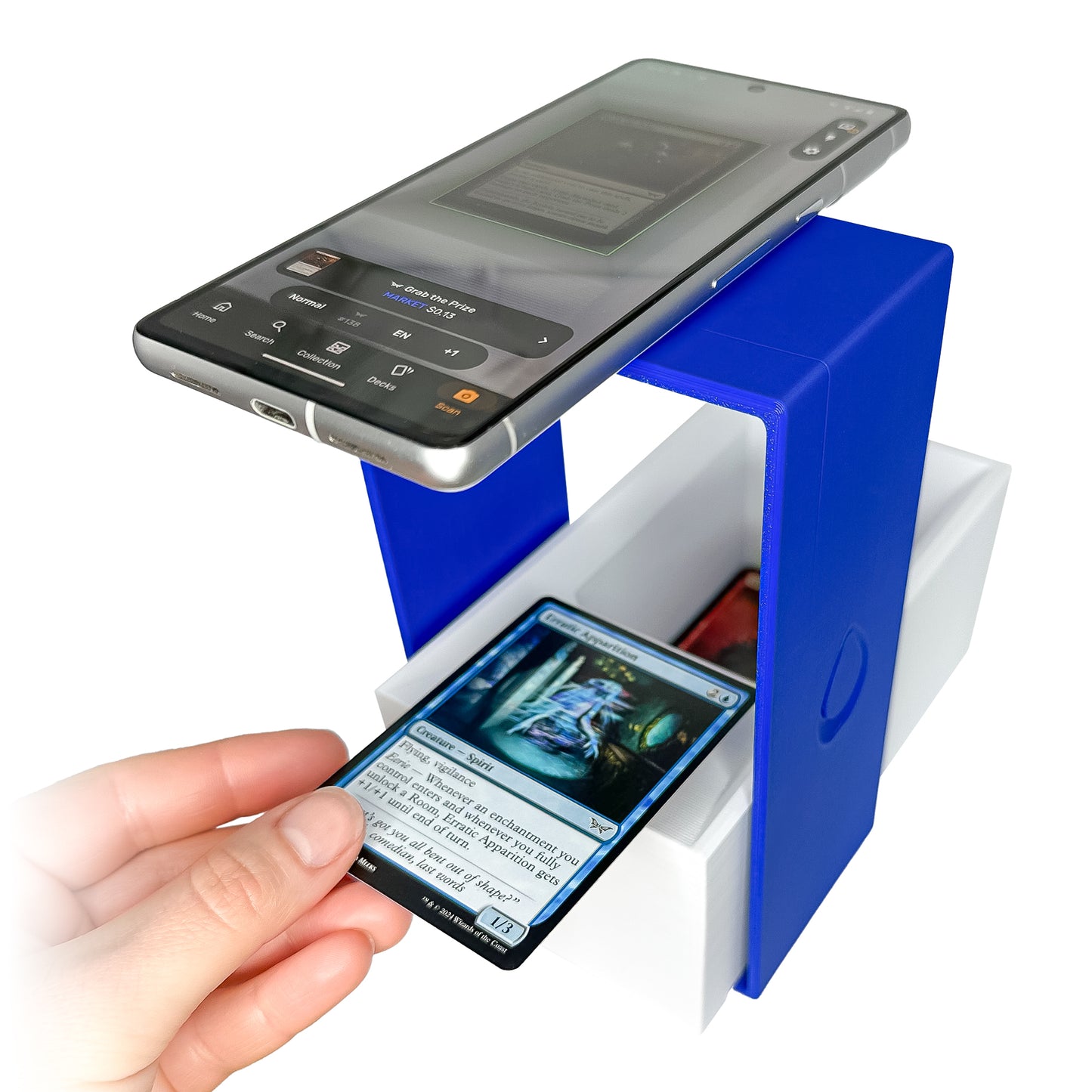 MTG Card Scanner Phone Stand Box for Standard Sleeved and Unsleeved Cards. Magic the Gathering, Trading Cards TCG Compatible Scanner Box with Manabox & more for Price Checking. Great Accessories for Magic the Gathering