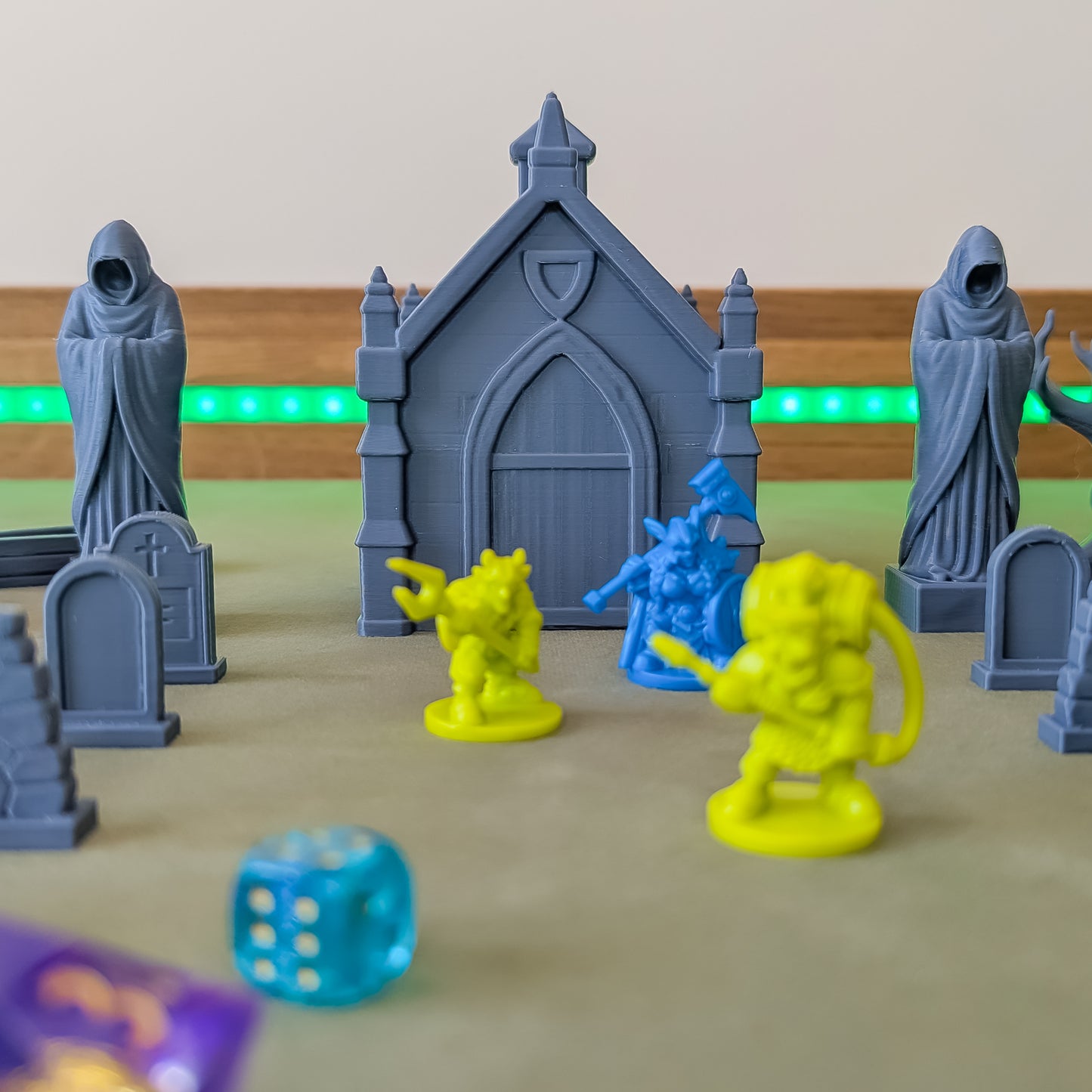 Graveyard Scatter Terrain for DND, RPG & Wargames – Mausoleum & Tombstones Kit