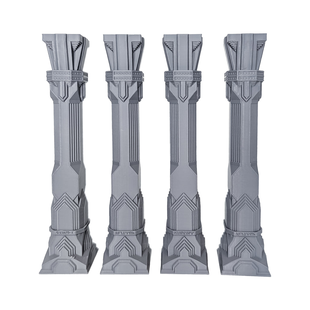 4x Ruined Pillars – Fantasy DnD Terrain for 28mm/32mm Minis