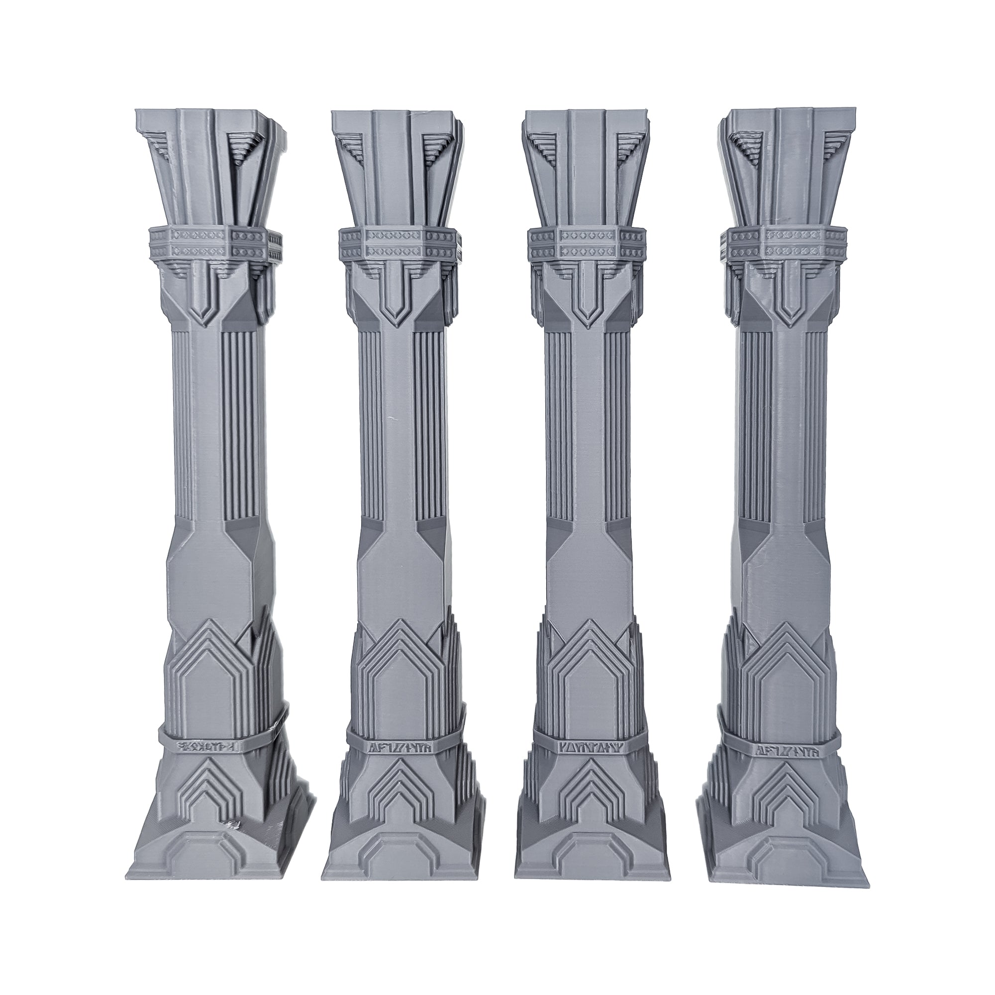 4x Ruined Pillars – Fantasy DnD Terrain for 28mm/32mm Minis