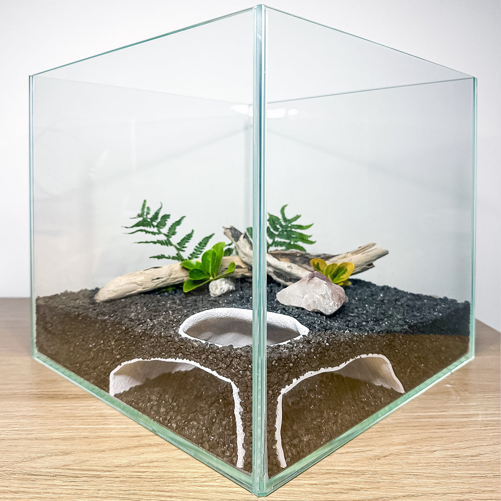 Corner Aquarium Cave Hide for Pleco, Shrimp & Betta | Natural Tank Decor