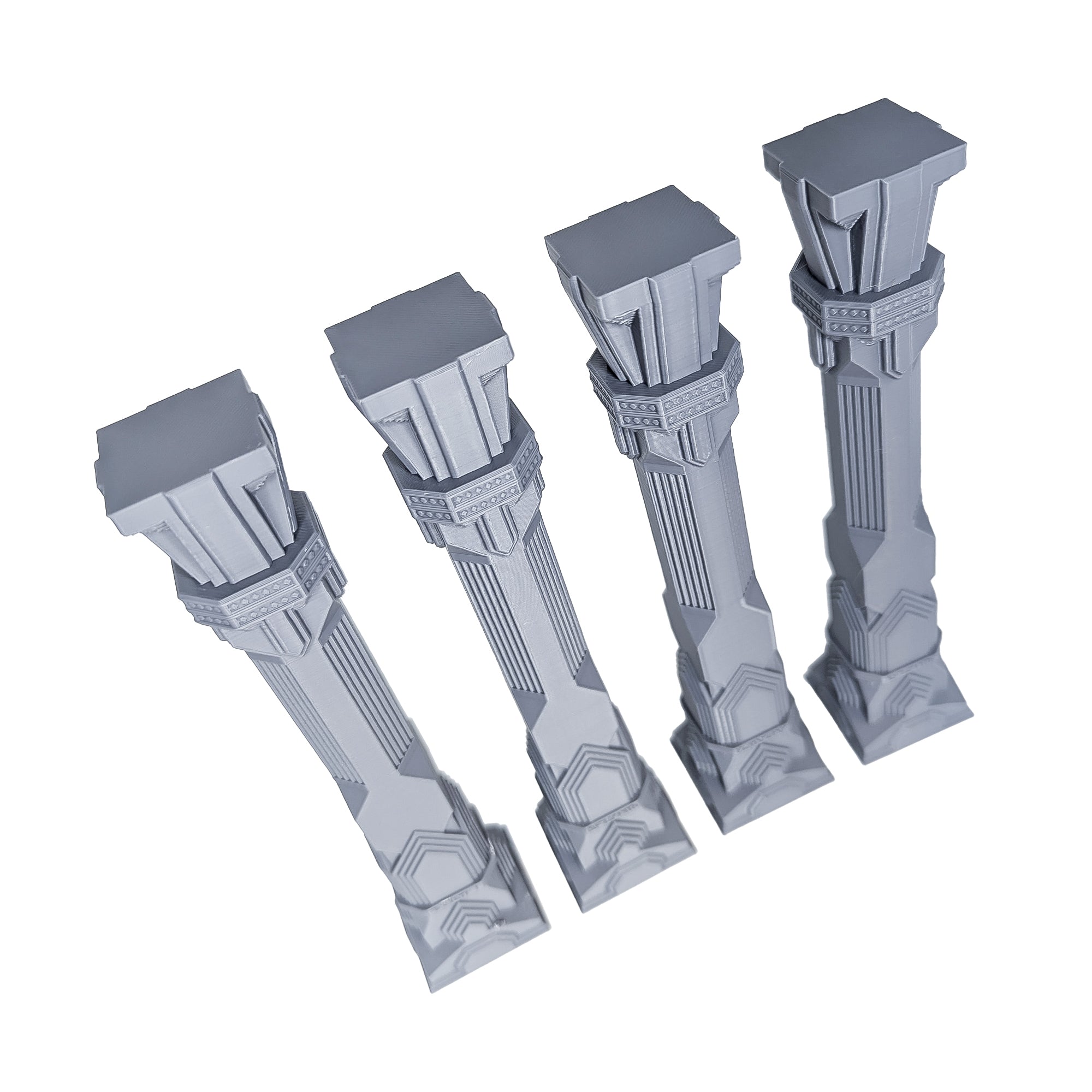 4x Ruined Pillars – Fantasy DnD Terrain for 28mm/32mm Minis