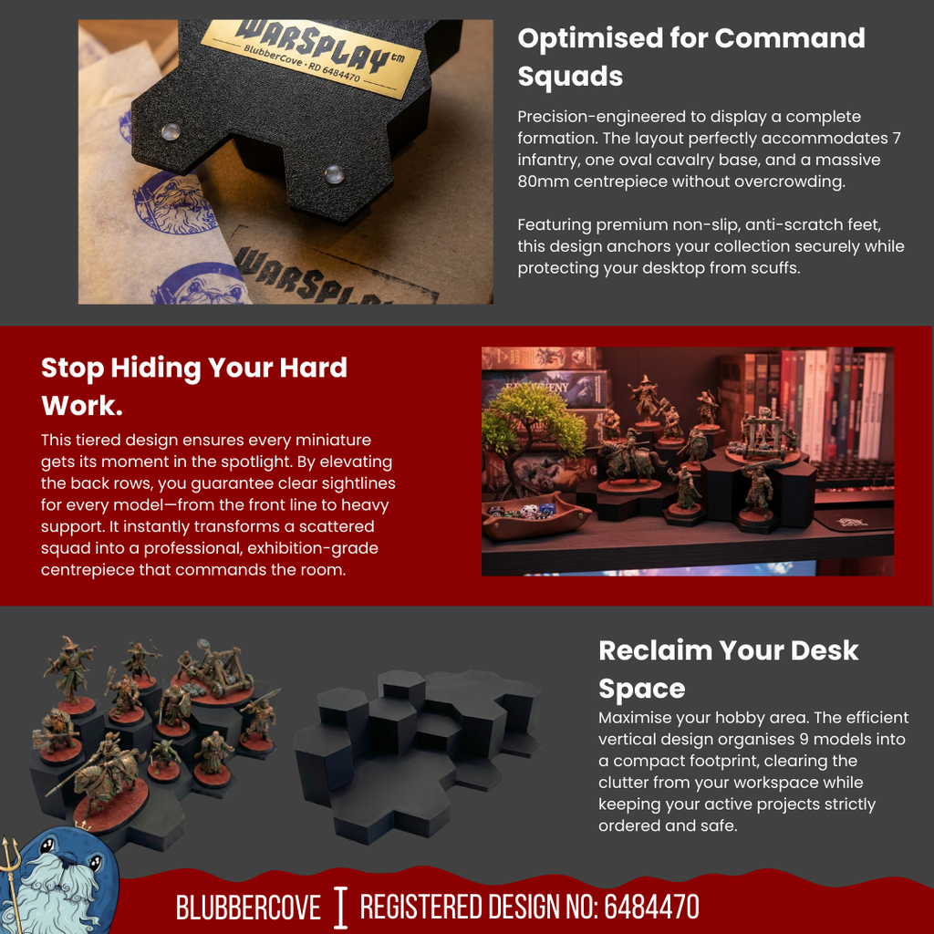 WarSplay™ Hero | Modular Miniature Display Stand for Wargaming & RPGs