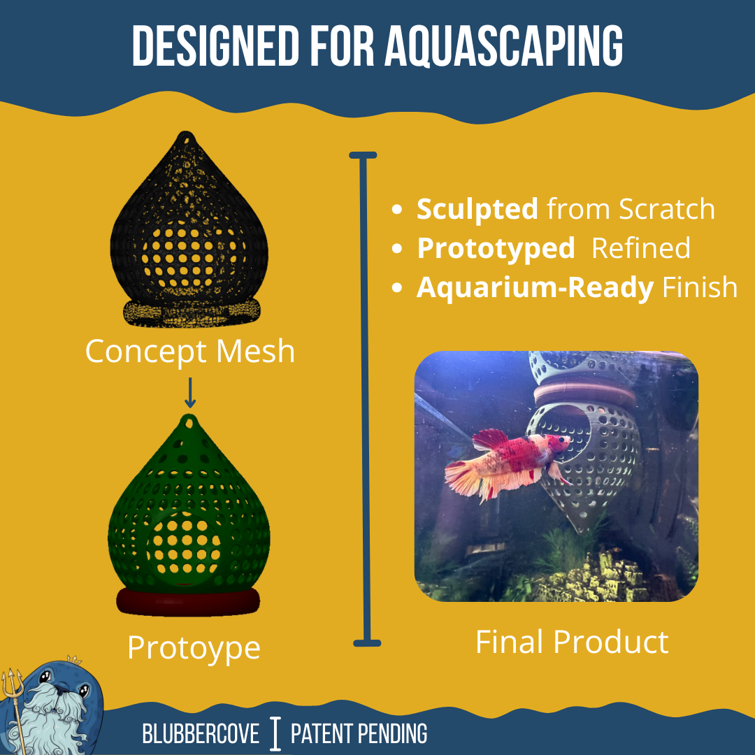 BettaPod Floating Aquarium Cave Log – Betta & Shrimp Hide | Natural Aquascape Decor (Fish Safe)