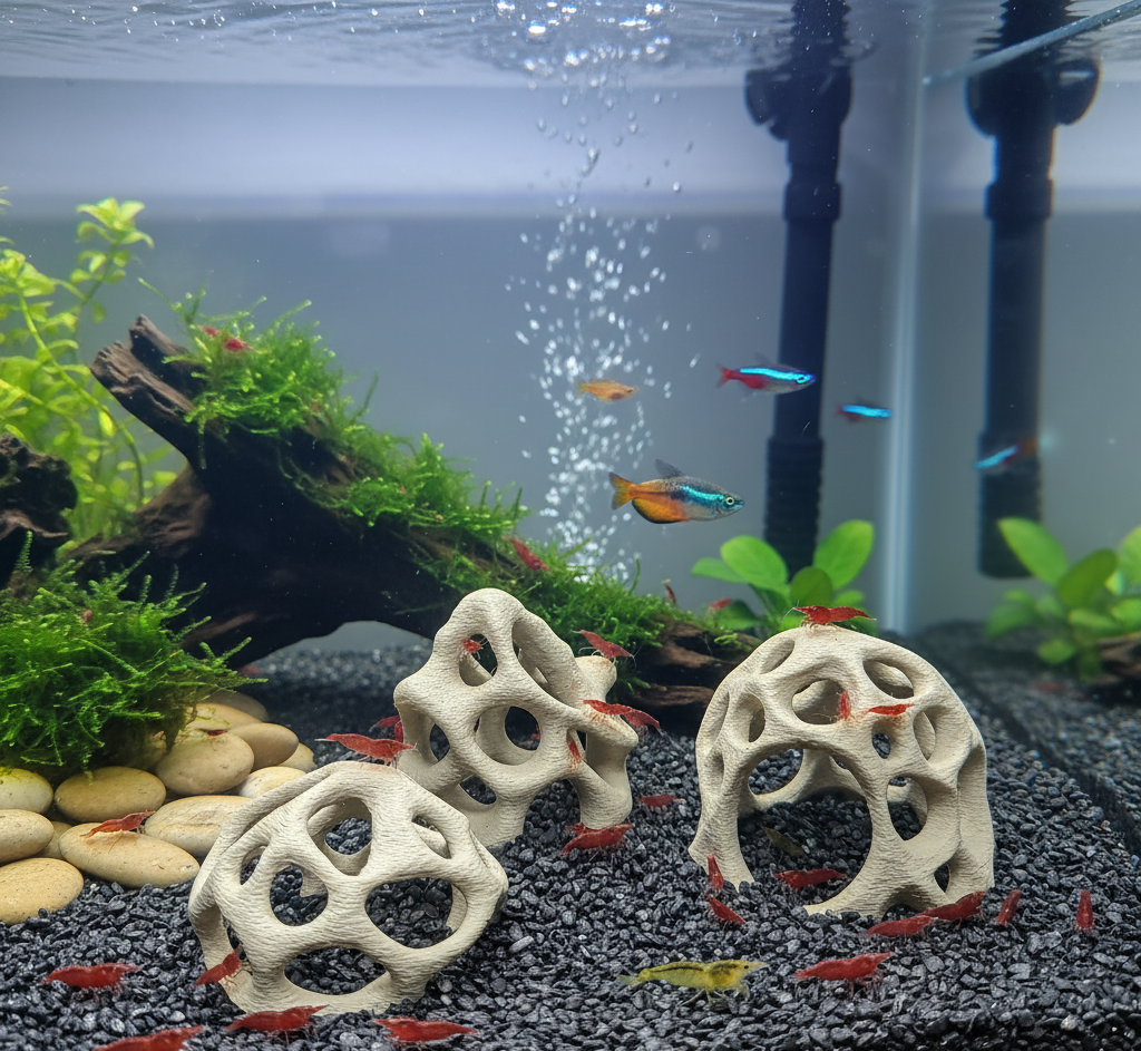 Aquarium Caves Set of 3 – Natural Aquascape Decor for Shrimp, Betta & Nano Fish