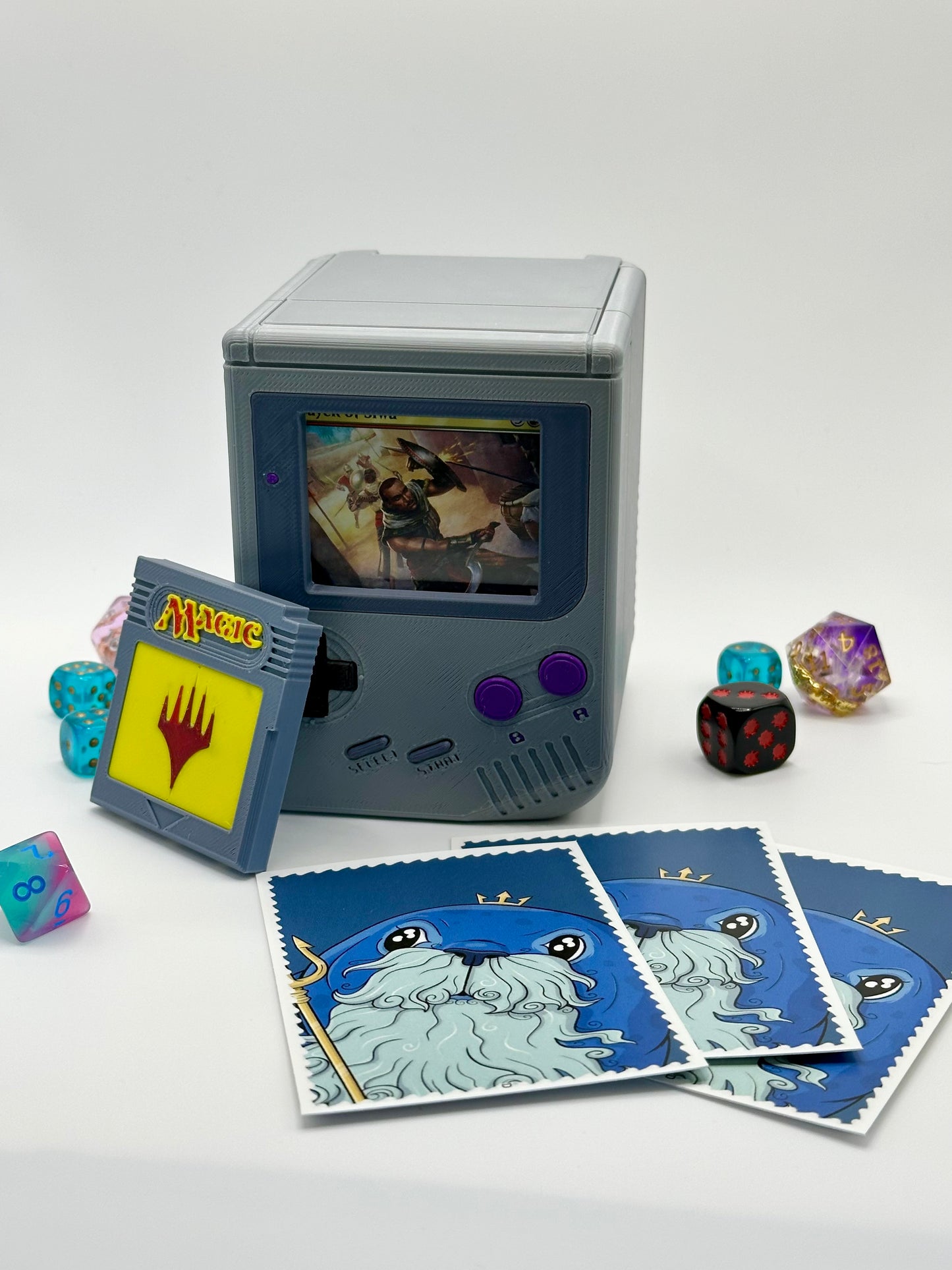 Gameboy Deck Box for MTG Commander | Retro TCG Case with Magnetic Lock | Holds 100+ Cards | EDH Yugioh Pokémon Gift