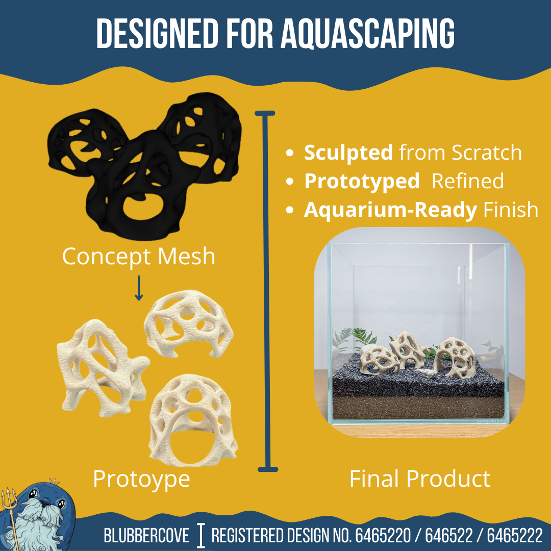 Aquarium Caves Set of 3 – Natural Aquascape Decor for Shrimp, Betta & Nano Fish