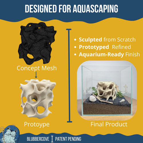 Aquarium Cave for Fish, Shrimp & Plecos – Coral-Style Shelter with 3 Hides for Corydoras, Guppies & Bottom Dwellers