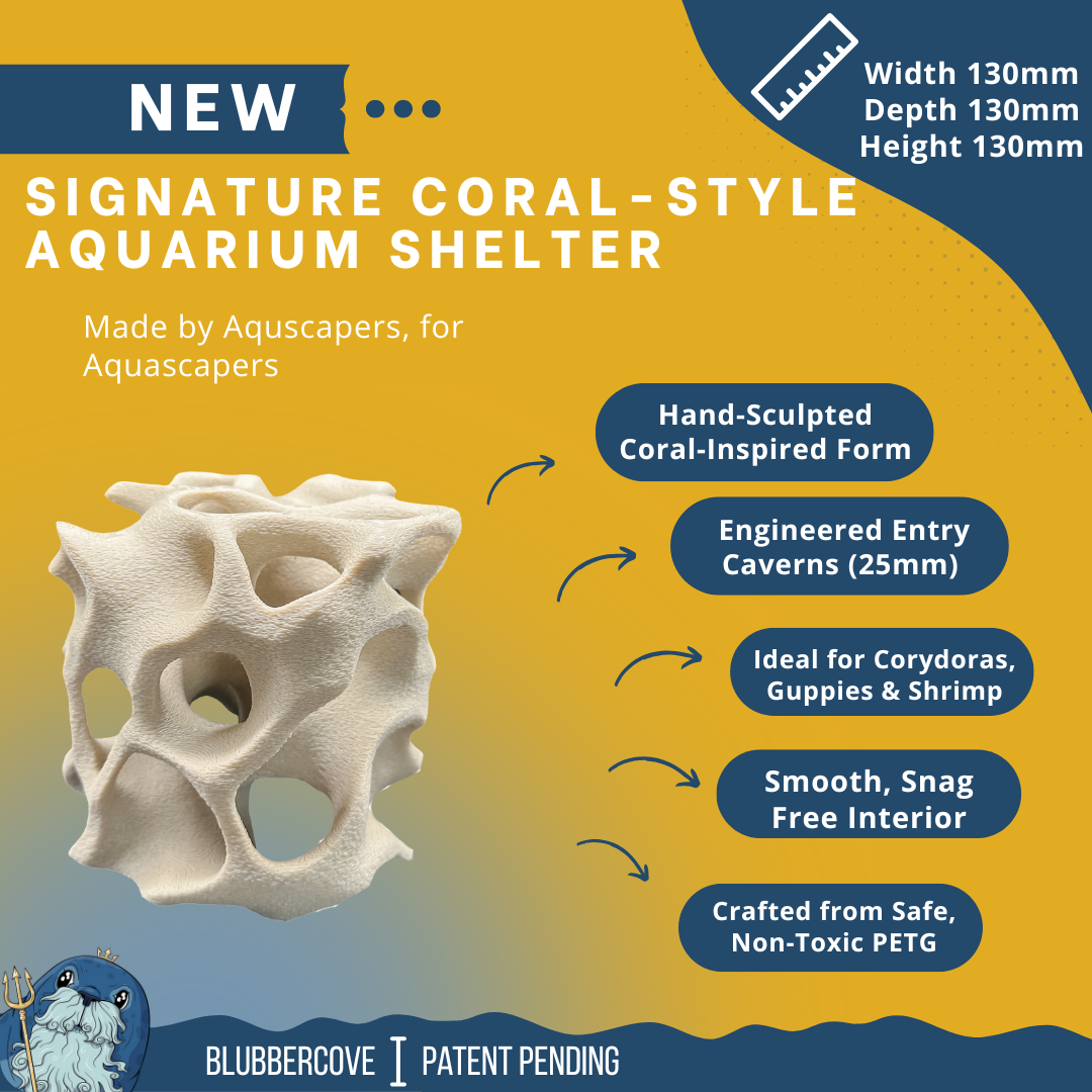 Aquarium Cave for Fish, Shrimp & Plecos – Coral-Style Shelter with 3 Hides for Corydoras, Guppies & Bottom Dwellers