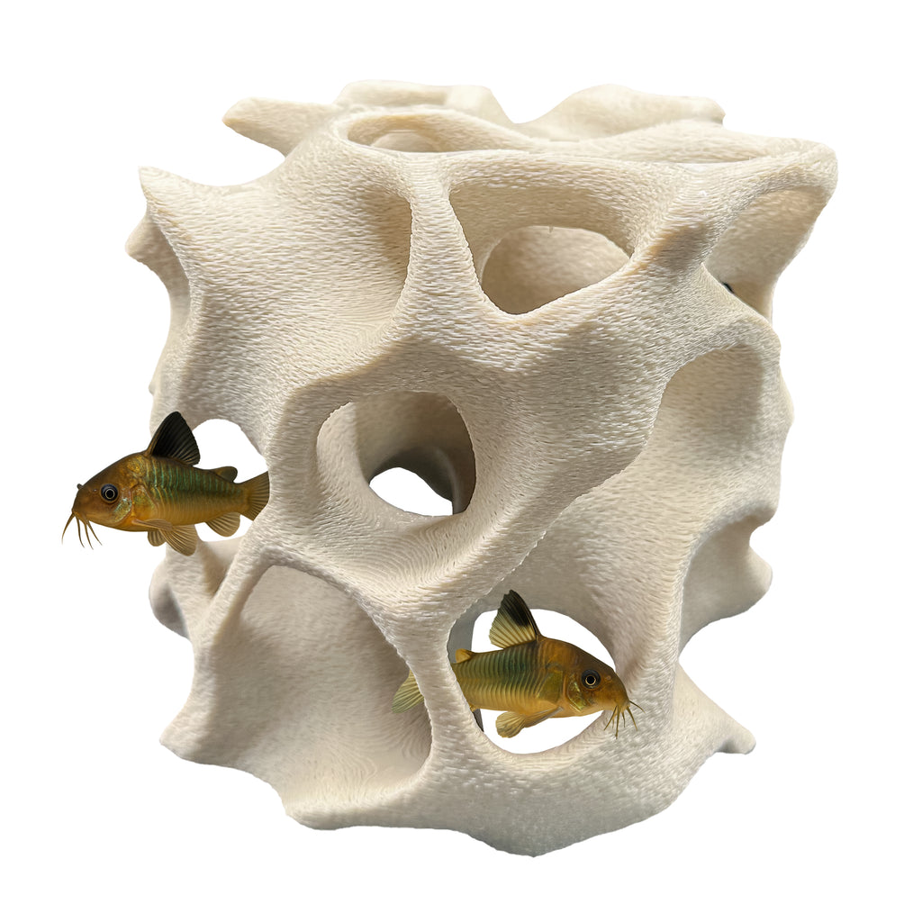 Aquarium Cave for Fish, Shrimp & Plecos – Coral-Style Shelter with 3 Hides for Corydoras, Guppies & Bottom Dwellers