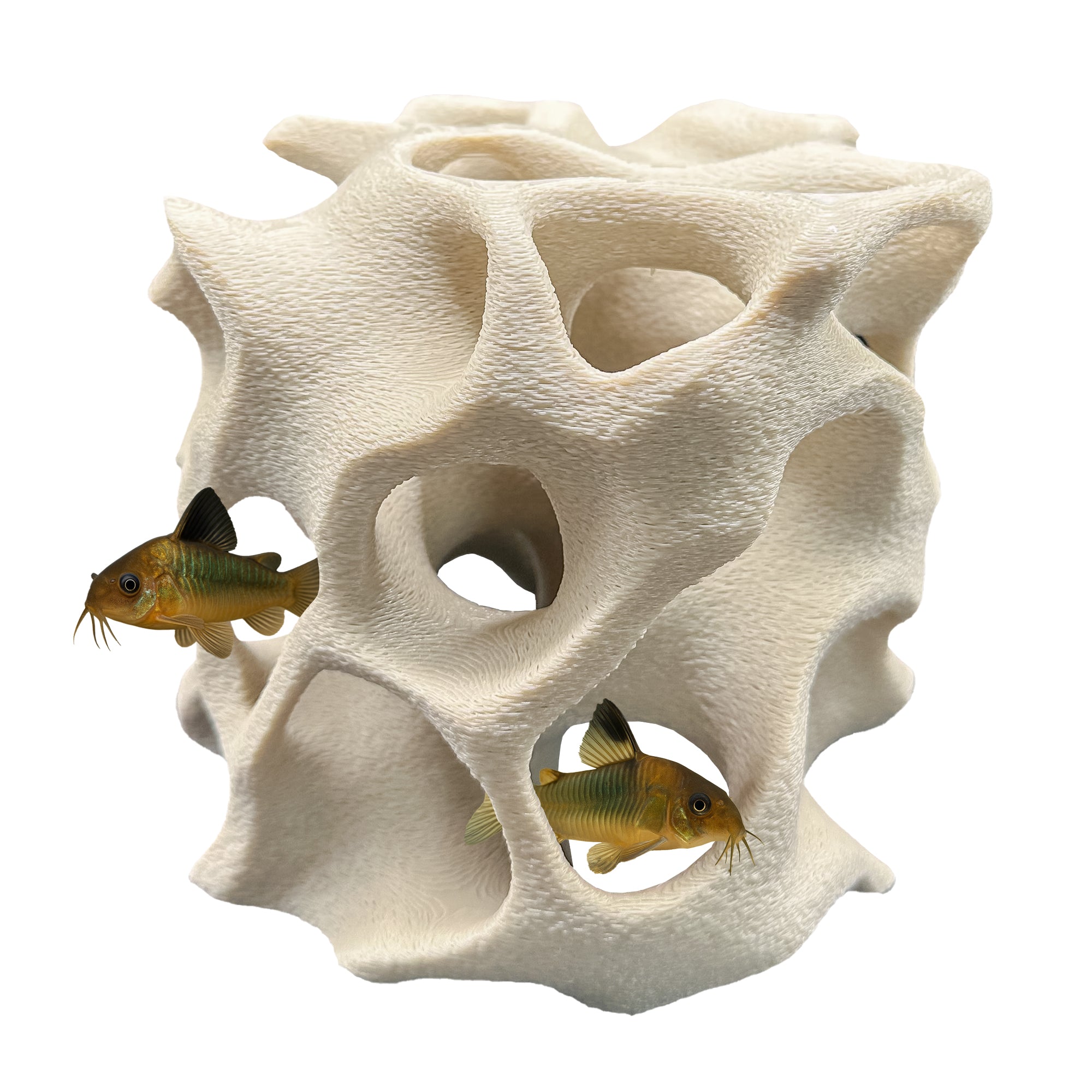 Aquarium Cave for Fish, Shrimp & Plecos – Coral-Style Shelter with 3 Hides for Corydoras, Guppies & Bottom Dwellers