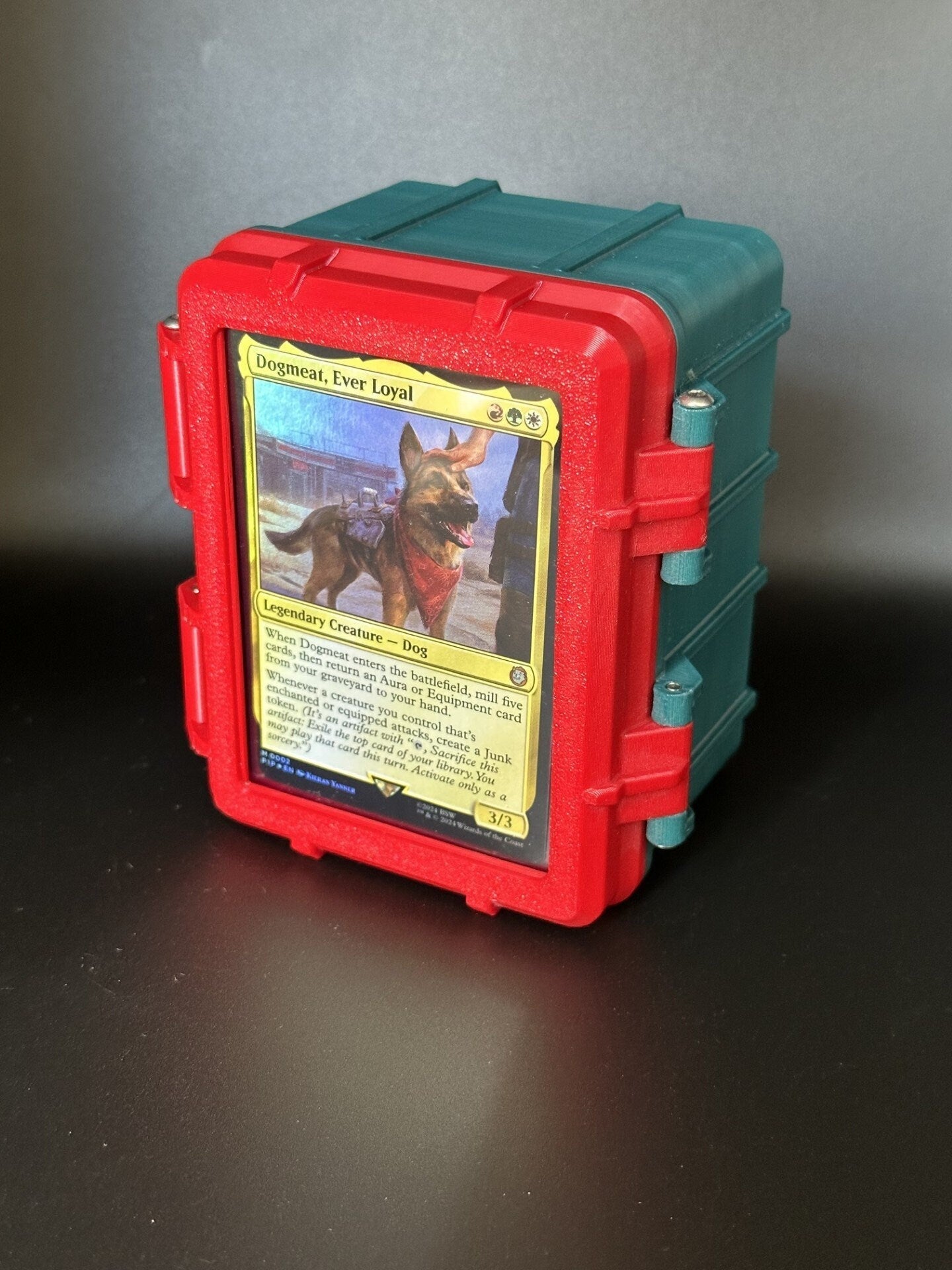 Deck Box for Magic the Gathering Commander (inc. Top Loader and card stand ) - Fits 100 + Single Sleeved Cards - Blubber Cove