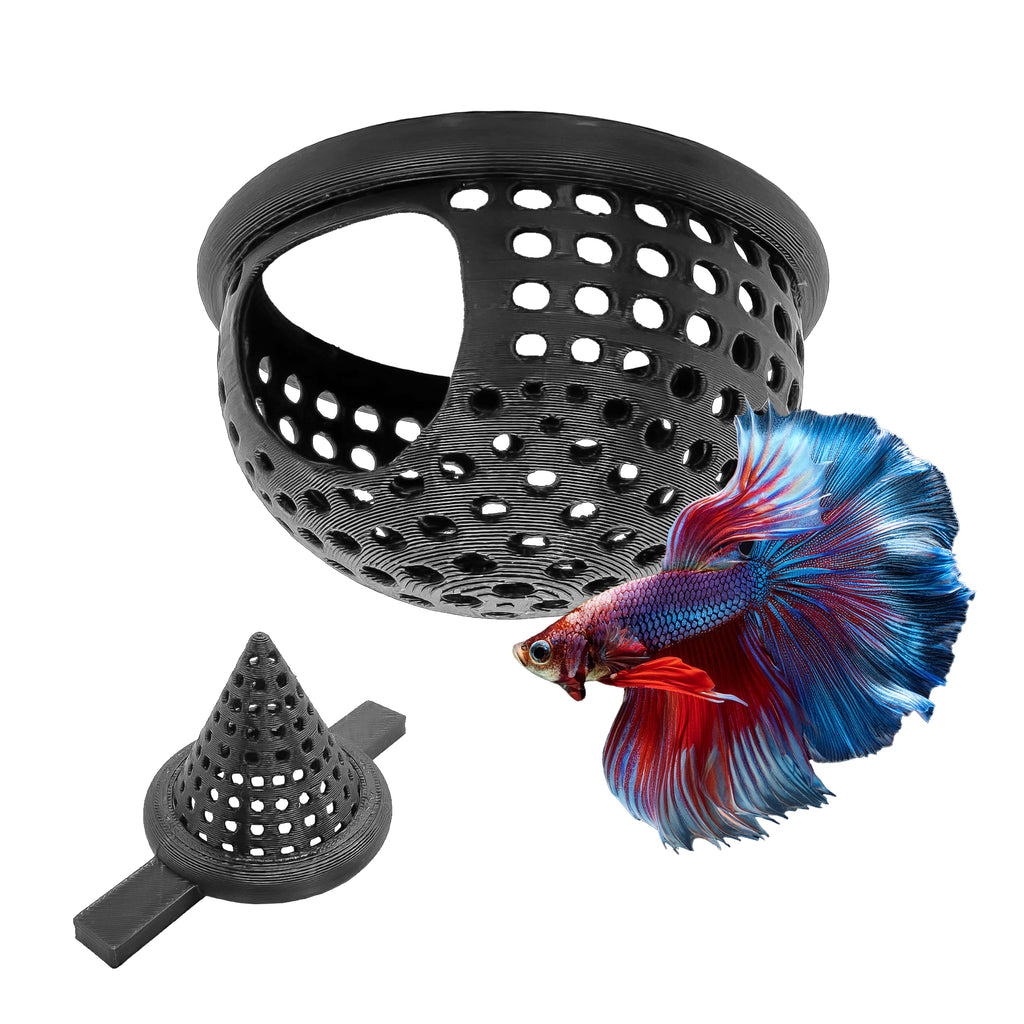 BettaPod Floating Betta Aquarium Hide Log with Feeder Insert