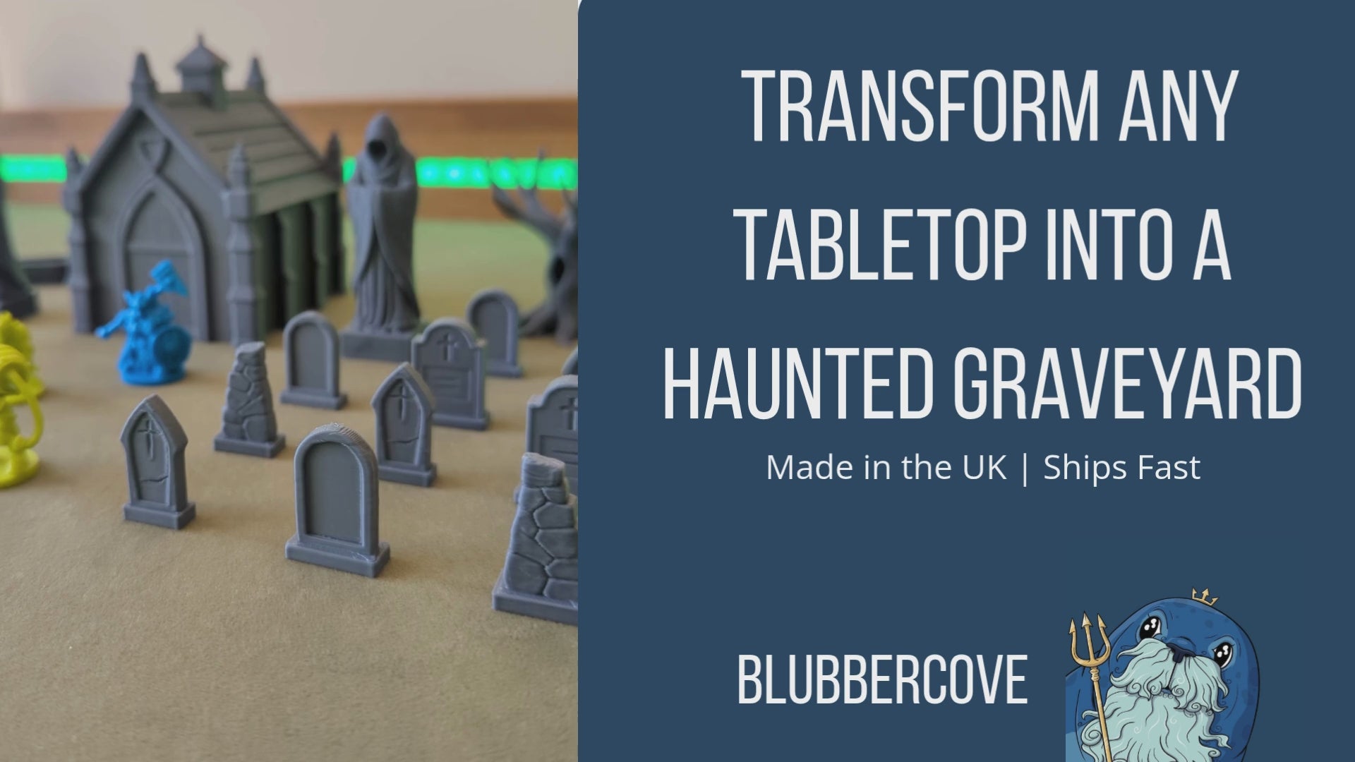 Graveyard Scatter Terrain for DND, RPG & Wargames – Mausoleum & Tombstones Kit