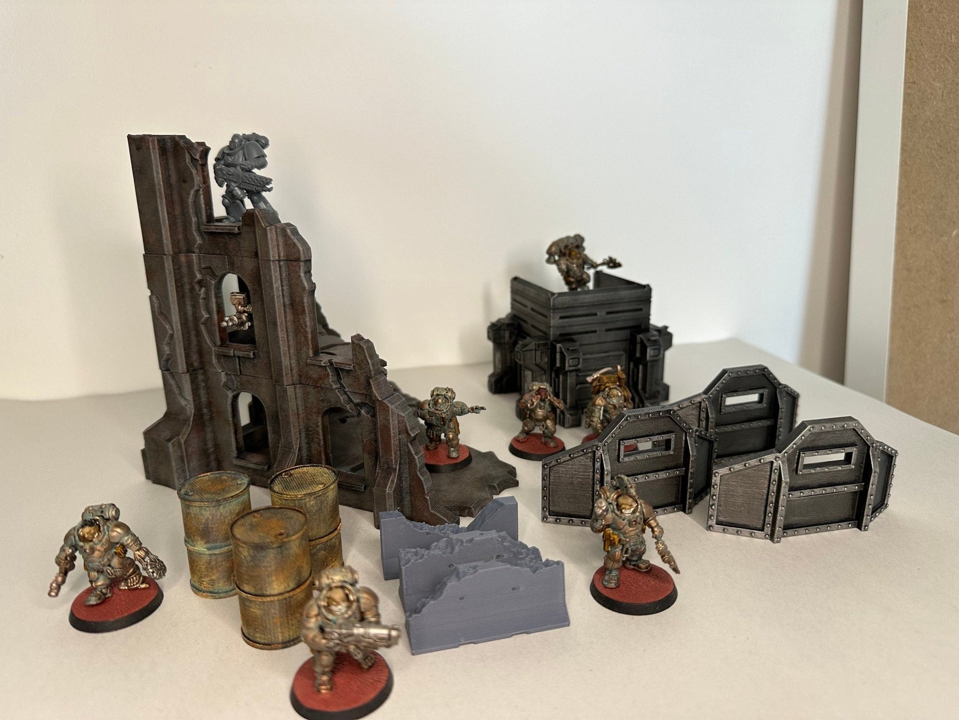 Terrain Scenery 40k bundle for Wargaming. Including ruins, walls, bunkers. Also works well for Kill Team, D&D, Tabletop, Miniature wargaming - Blubber Cove