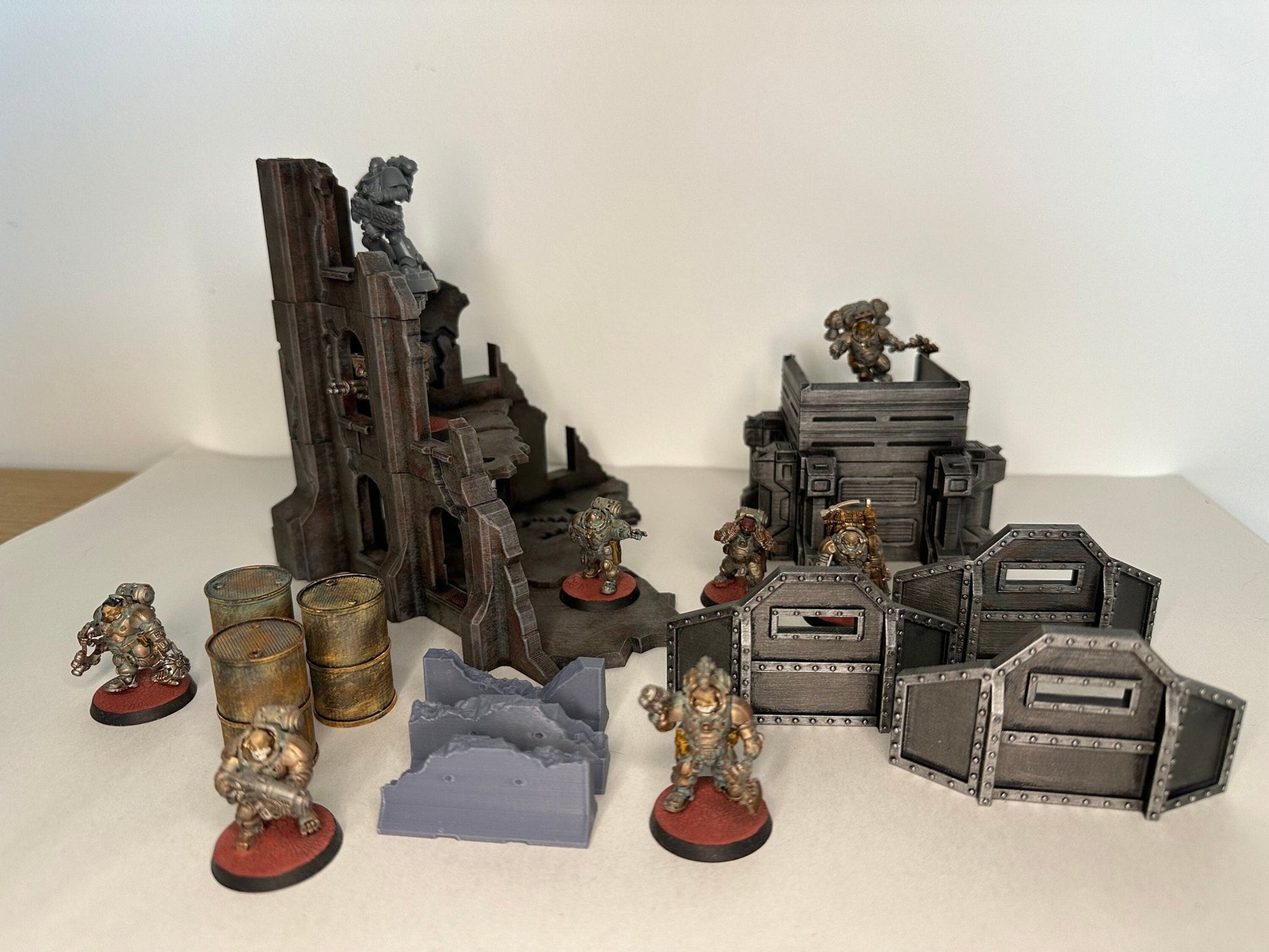 Terrain Scenery 40k bundle for Wargaming. Including ruins, walls, bunkers. Also works well for Kill Team, D&D, Tabletop, Miniature wargaming - Blubber Cove