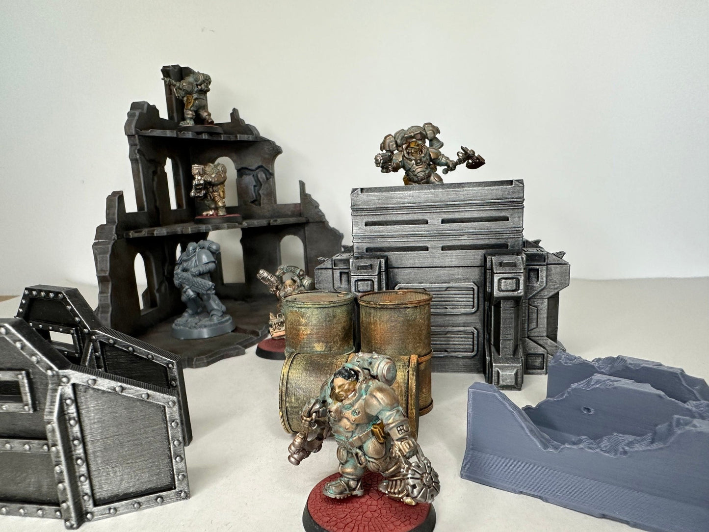 Terrain Scenery 40k bundle for Wargaming. Including ruins, walls, bunkers. Also works well for Kill Team, D&D, Tabletop, Miniature wargaming - Blubber Cove